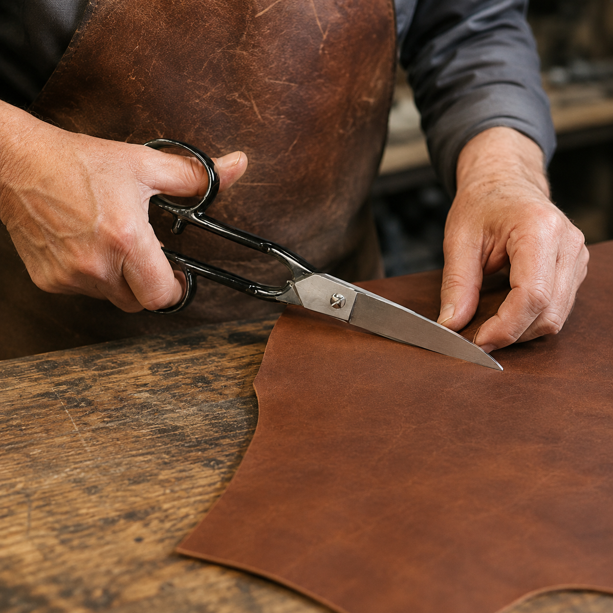 Forbice Professionale Doppia Curva 21 cm per Taglio Gomma Cuoio e Pelle Calzolaio Pelletteria Sarto Tappezziere Artigiani
