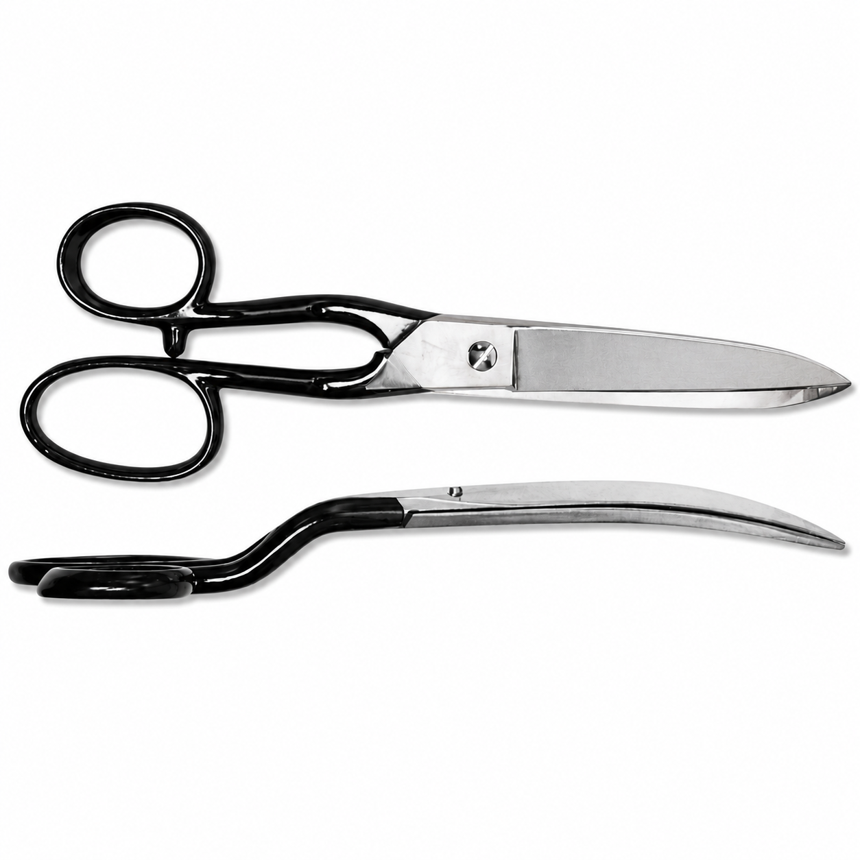 Forbice Professionale Doppia Curva 21 cm per Taglio Gomma Cuoio e Pelle Calzolaio Pelletteria Sarto Tappezziere Artigiani