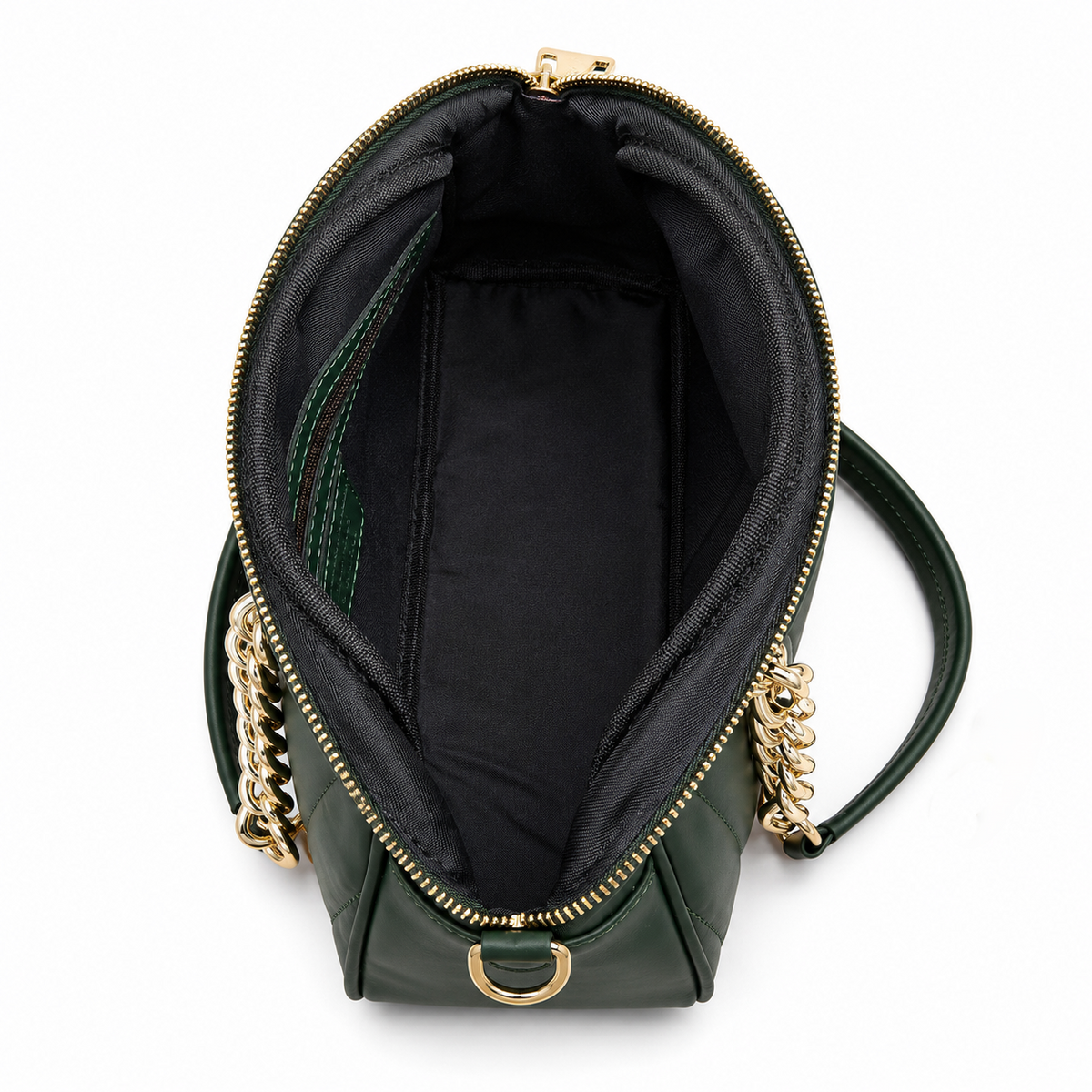 Borsa Donna Vera Pelle Made in Italy doppi Manici Tracolla Regolabile Rimovibile Catena color Oro