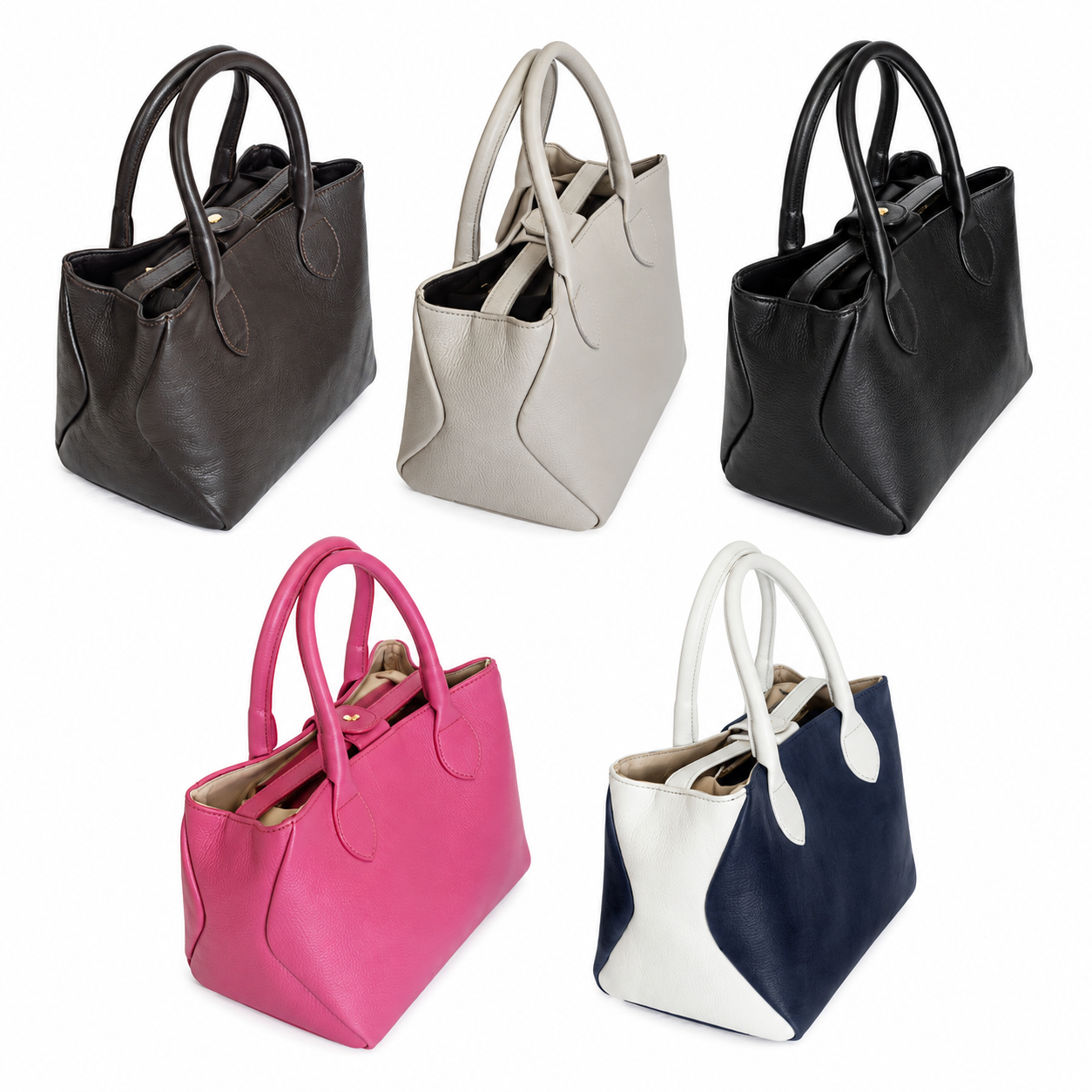 Borsa Donna in Vera Pelle con Pochette Estraibile  Artigianale Made in Italy, Borsa a Mano Elegante Pelle Morbida Grande Capacità