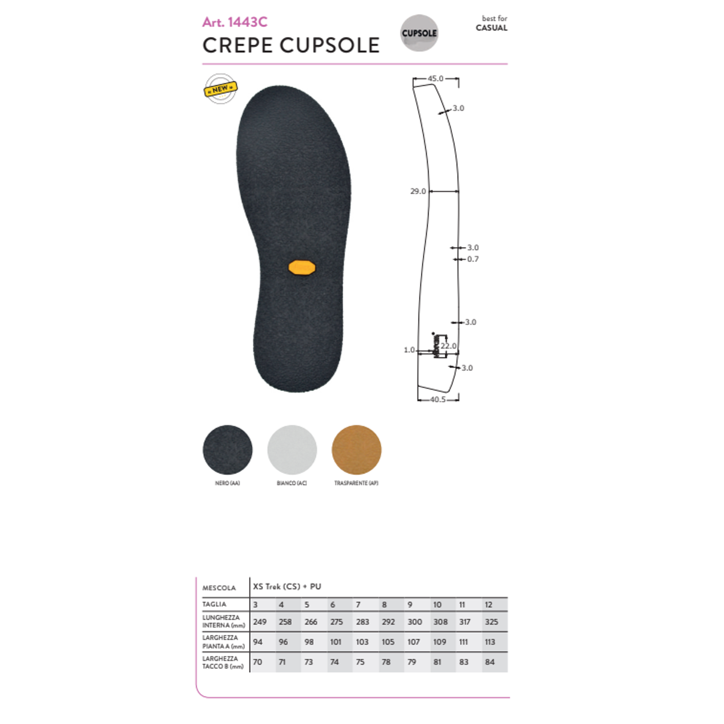 Vibram Cupsole Crepe and PU Non-Slip Rubber Sole for Sneakers and Casual Shoes + Free Grease