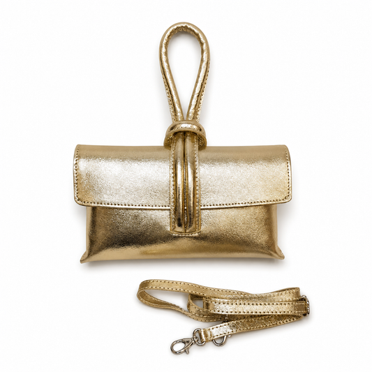 Borsa Donna Nodo in Vera Pelle Multifunzione, Elegante e Versatile con tracolla regolabile