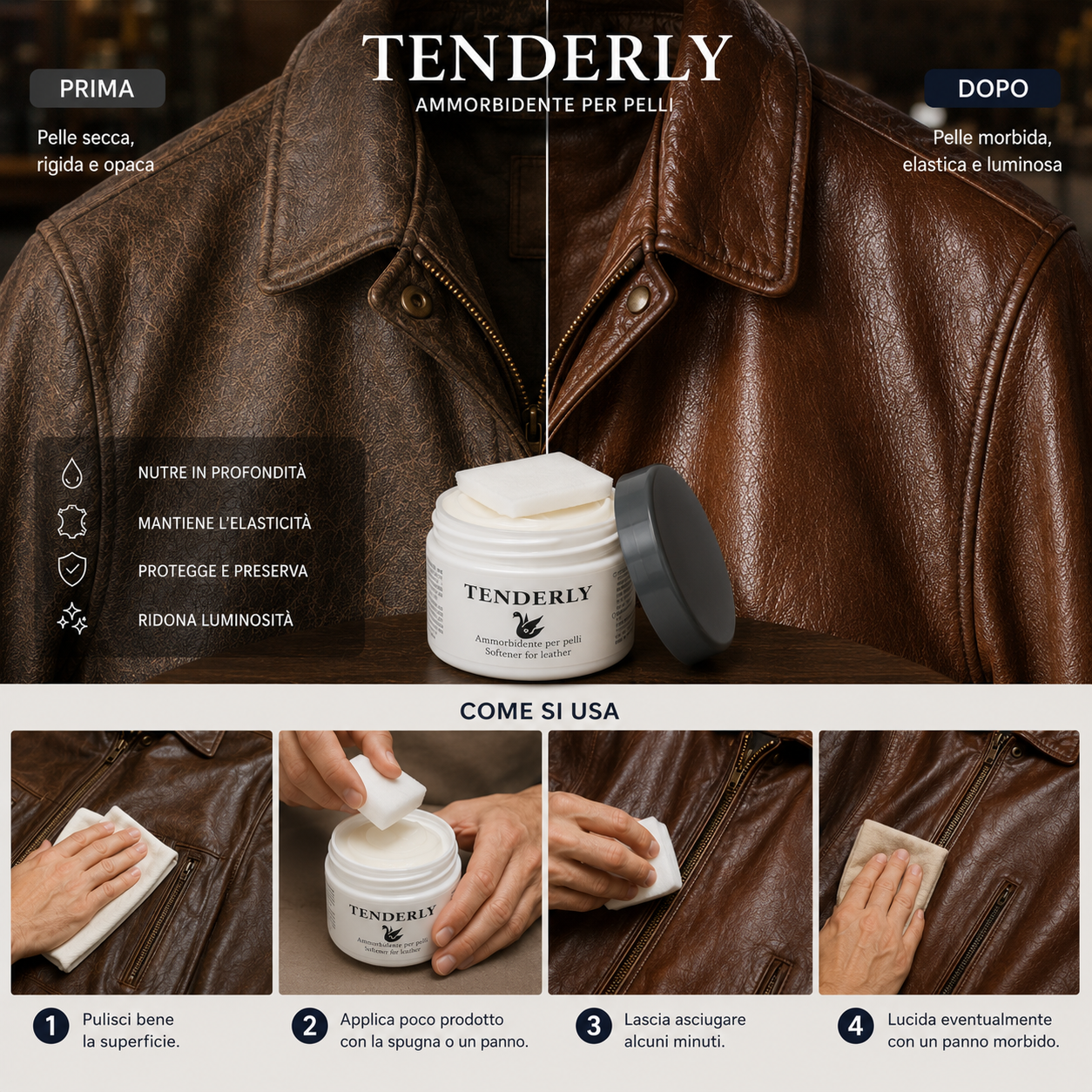 Tenderly Urad Ammorbidente per Pelle Neutro – Nutre e Ammorbidisce