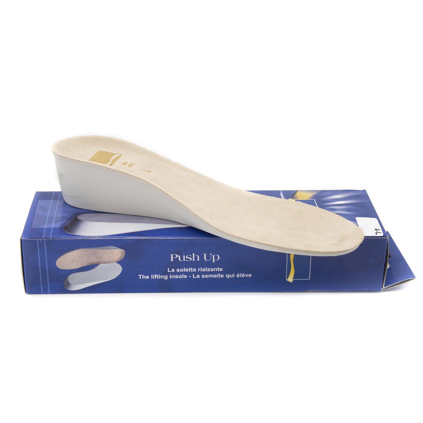 Soletta Rialzante Push Up in Pelle Scamosciata Antiscivolo | Plantare Alzatallone Anatomico Made in Italy