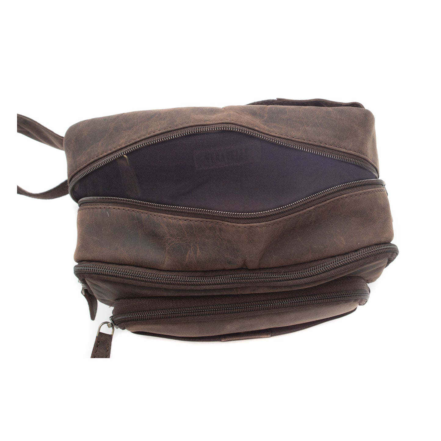 Marsupio in pelle ingrassata unisex | Tracolla regolabile | Borsa monospalla casual