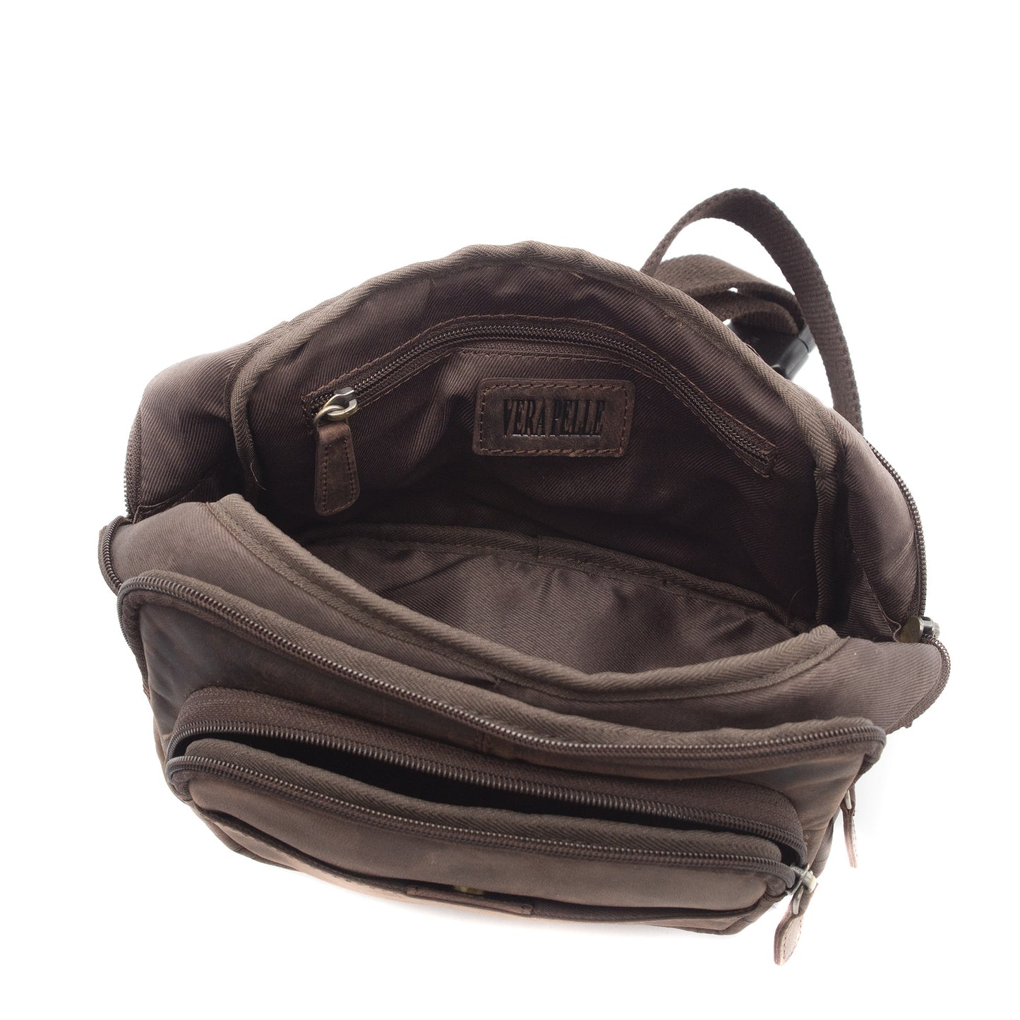 Marsupio in pelle ingrassata unisex | Tracolla regolabile | Borsa monospalla casual