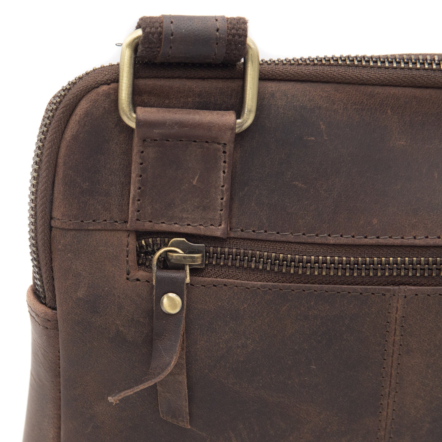 Borsa Uomo Donna in Vera Pelle Ingrassata con Tracolla Regolabile Borsello a Tracolla Porta Cellulare Documenti e Portafoglio per Lavoro Viaggio e Tempo Libero