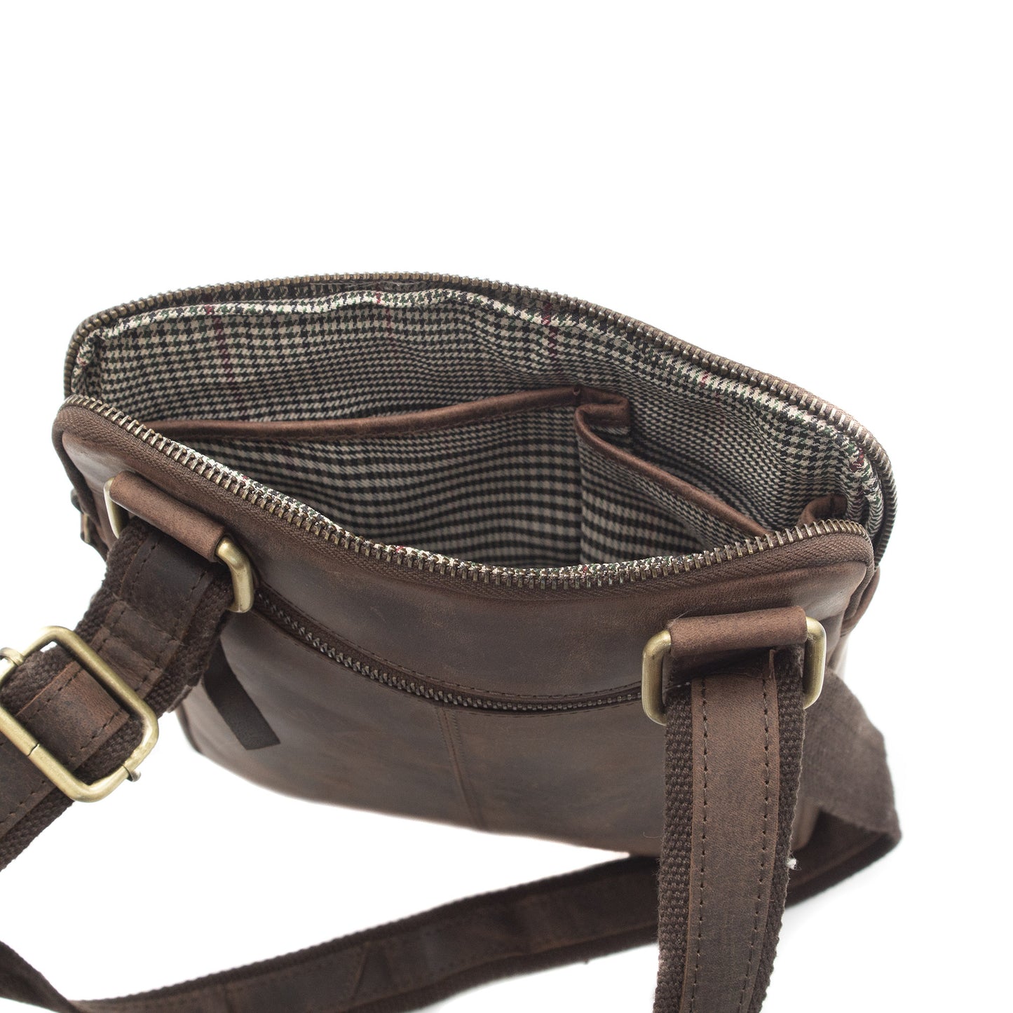 Borsa Uomo Donna in Vera Pelle Ingrassata con Tracolla Regolabile Borsello a Tracolla Porta Cellulare Documenti e Portafoglio per Lavoro Viaggio e Tempo Libero