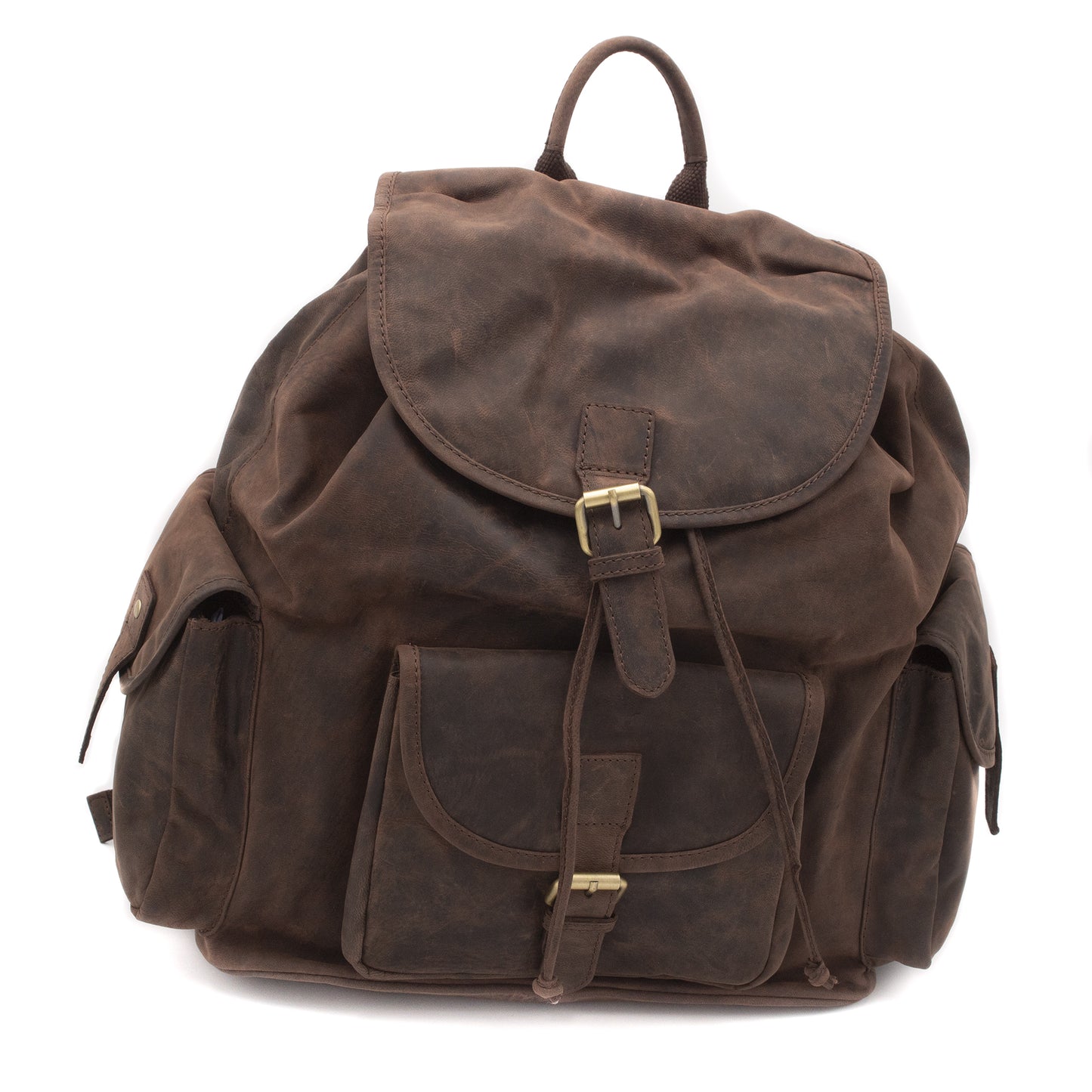 Zaino Grande in Vera Pelle Ingrassata Porta PC Notebook 15,6" e Tablet Zaino Uomo da Lavoro Ufficio e Viaggio