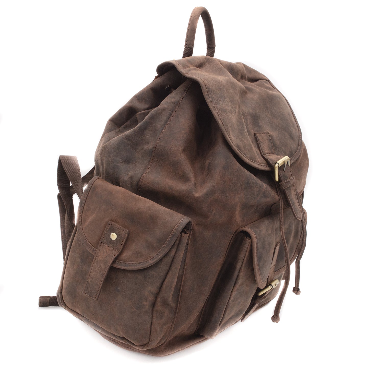 Zaino Grande in Vera Pelle Ingrassata Porta PC Notebook 15,6" e Tablet Zaino Uomo da Lavoro Ufficio e Viaggio