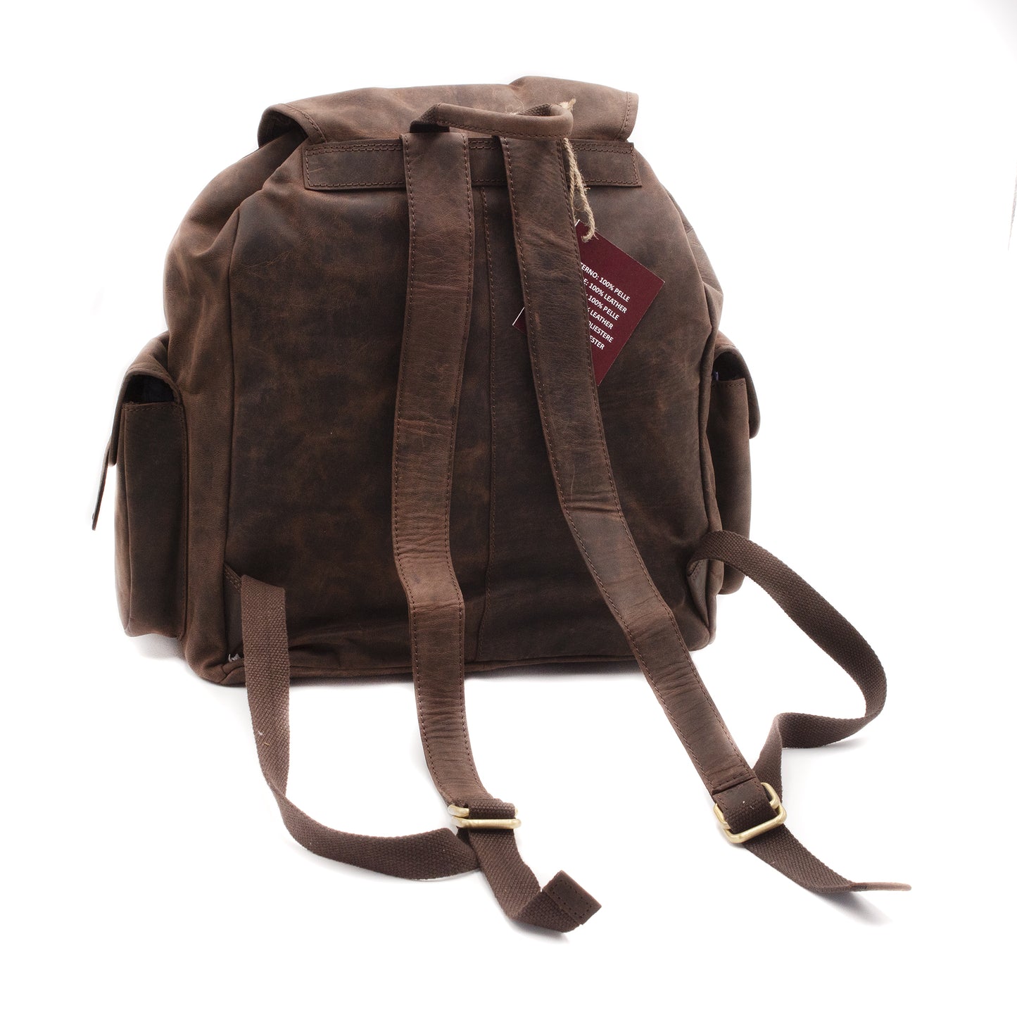 Zaino Grande in Vera Pelle Ingrassata Porta PC Notebook 15,6" e Tablet Zaino Uomo da Lavoro Ufficio e Viaggio