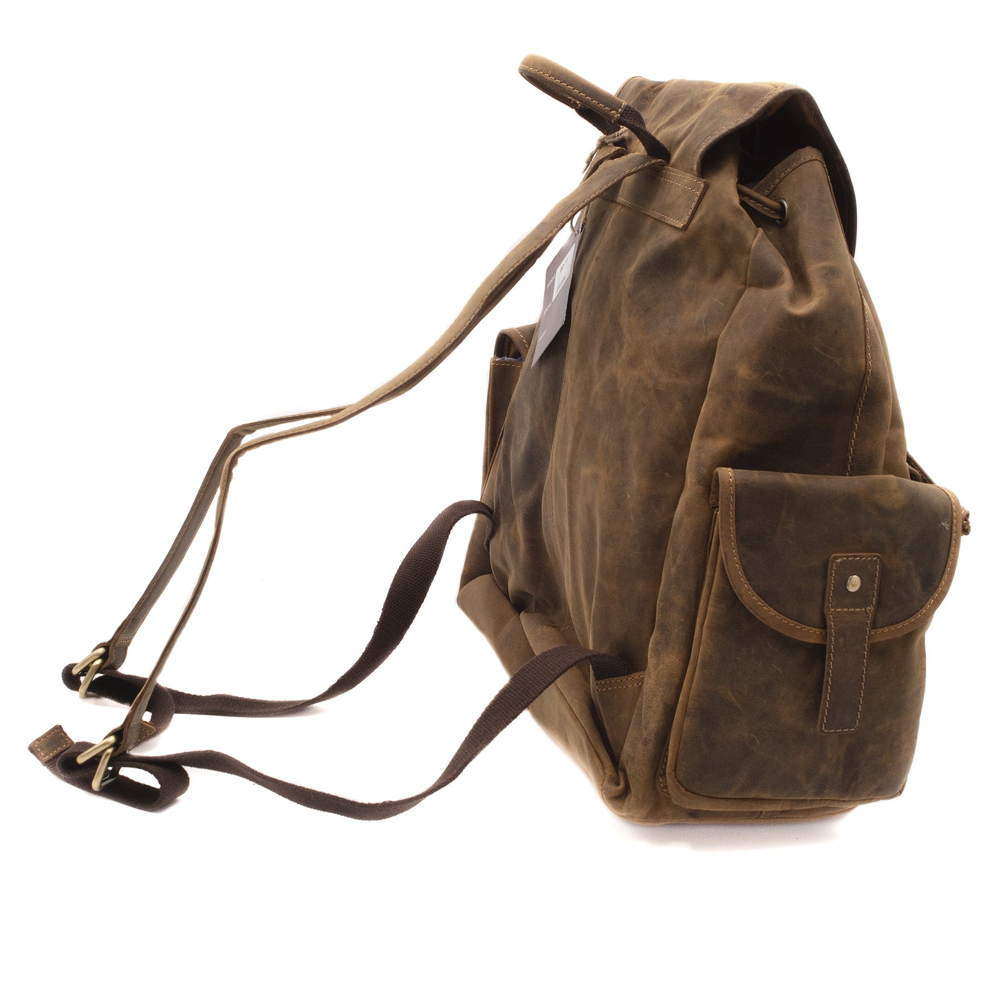 Zaino Grande in Vera Pelle Ingrassata Porta PC Notebook 15,6" e Tablet Zaino Uomo da Lavoro Ufficio e Viaggio