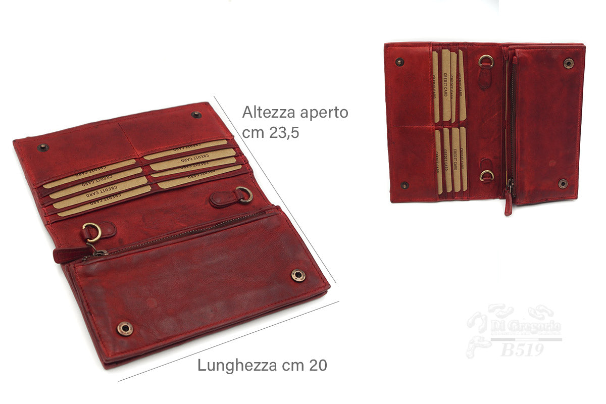 Borsa portafoglio in vera pelle con tracolla – pochette multifunzione