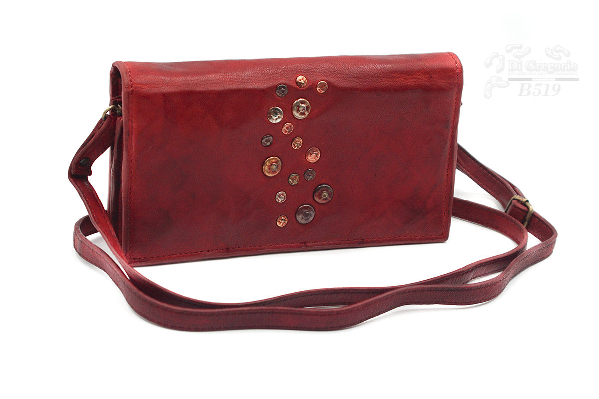 Borsa portafoglio in vera pelle con tracolla – pochette multifunzione