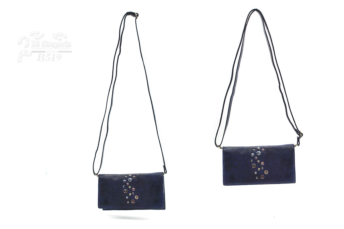 Borsa portafoglio in vera pelle con tracolla – pochette multifunzione