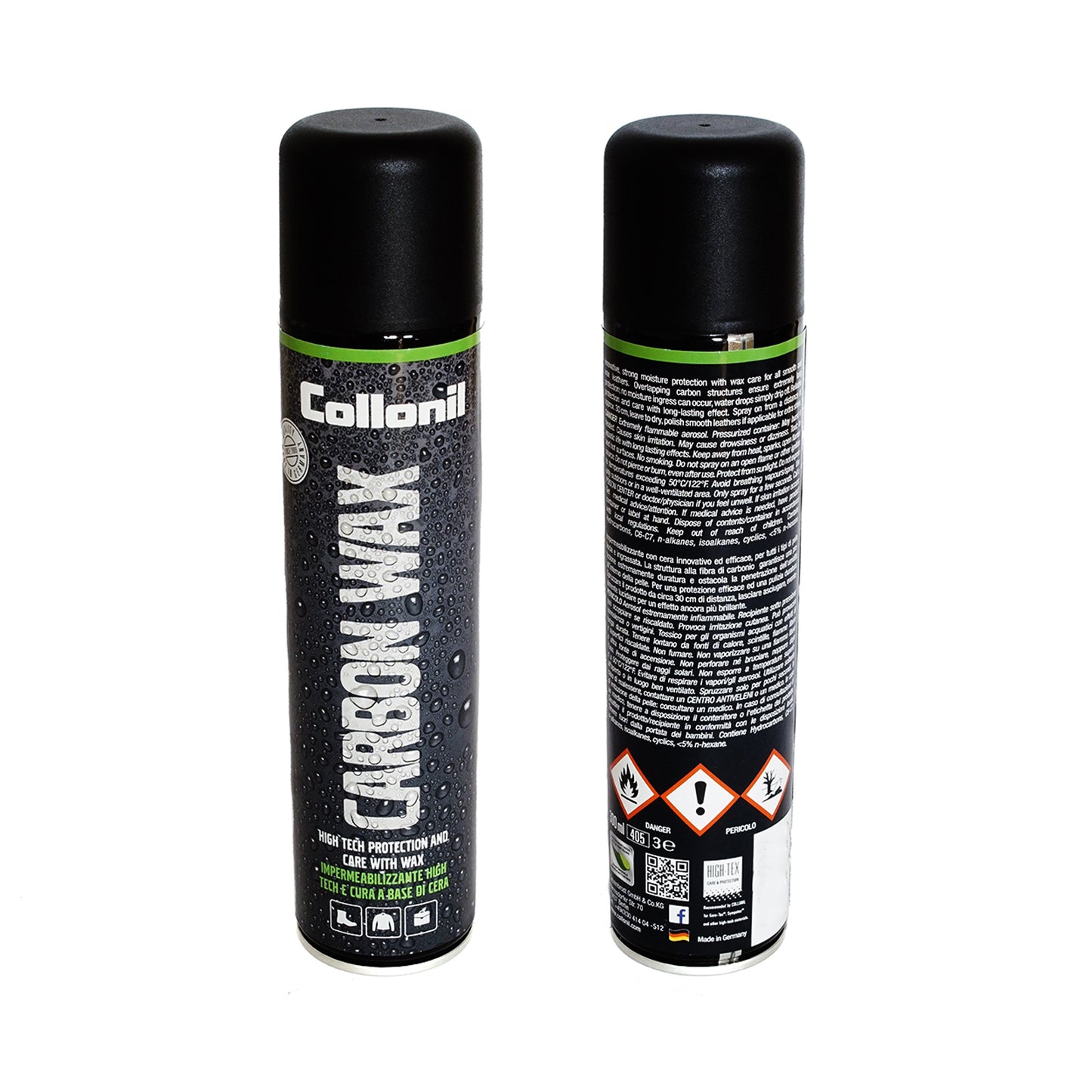 Collonil Carbon Pro Spray Impermeabilizzante 300 ml  Protezione Totale per Pelle Camoscio Nabuk Tessuti Scarpe Sneakers Borse e Abbigliamento con Tecnologia Fibra di Carbonio