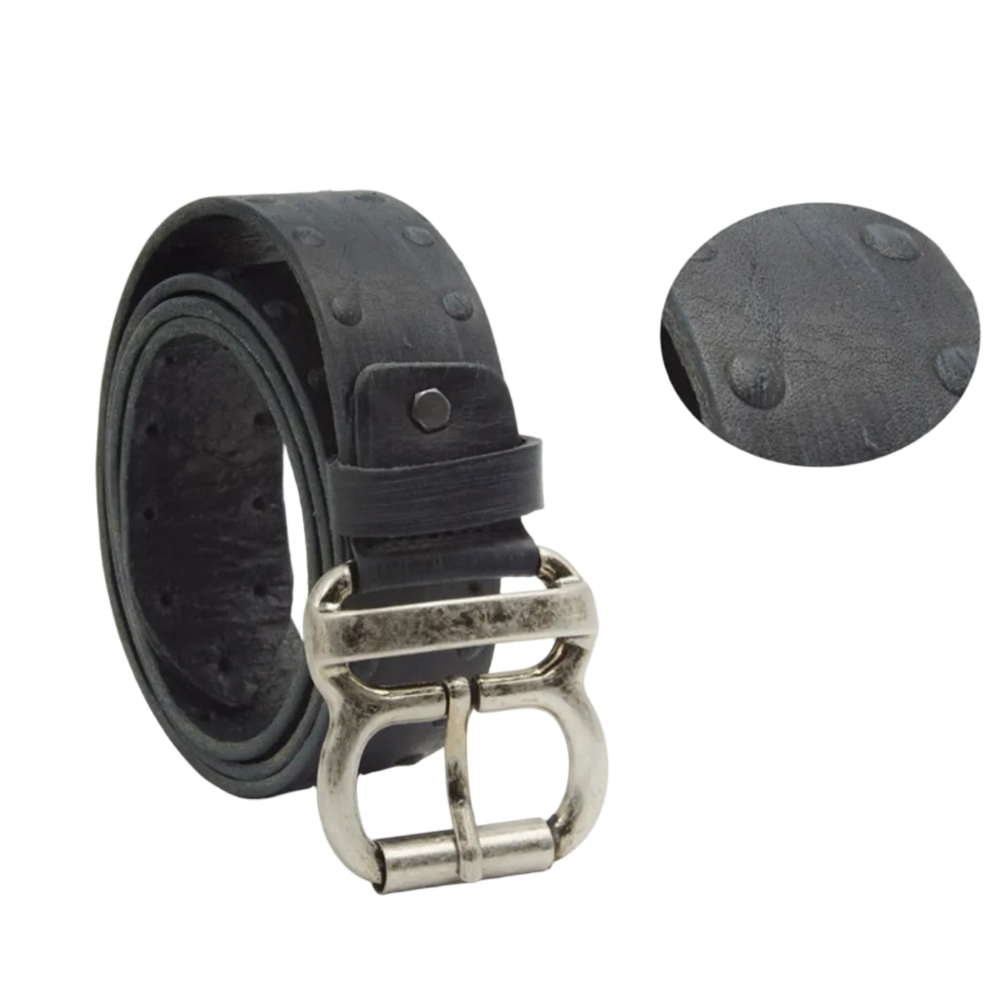 Cintura in Cuoio Rivettata Artigianale Italiana Uomo Donna Vera Pelle Alta 4 cm Made in Italy