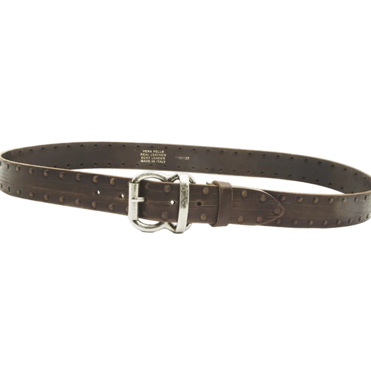 Cintura in Cuoio Rivettata Artigianale Italiana Uomo Donna Vera Pelle Alta 4 cm Made in Italy