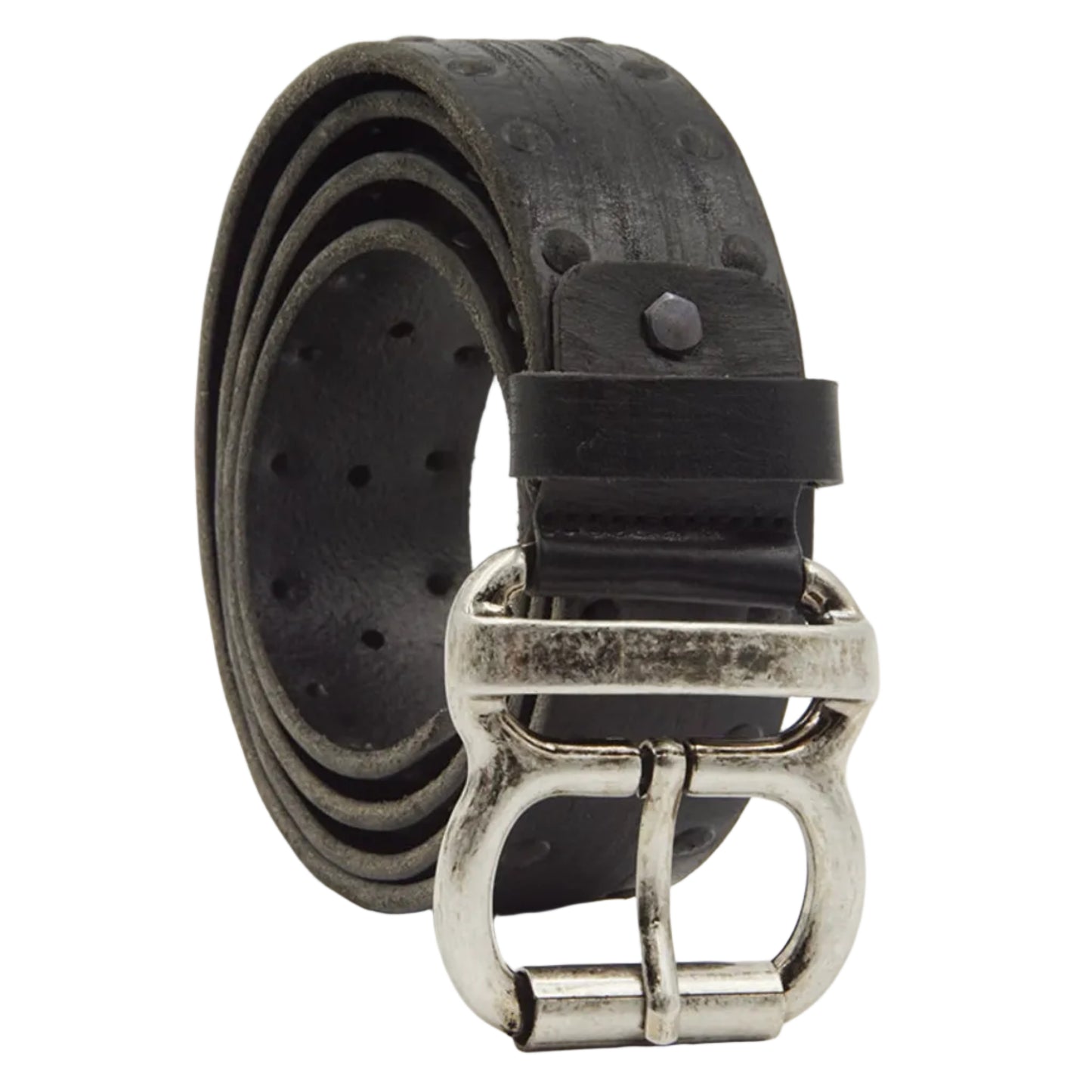 Cintura in Cuoio Rivettata Artigianale Italiana Uomo Donna Vera Pelle Alta 4 cm Made in Italy