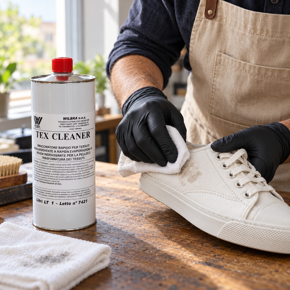 Tex Cleaner Wilbra 1 L Smacchiatore Sgrassante per Tessuti Scarpe Borse Abbigliamento Tappezzeria