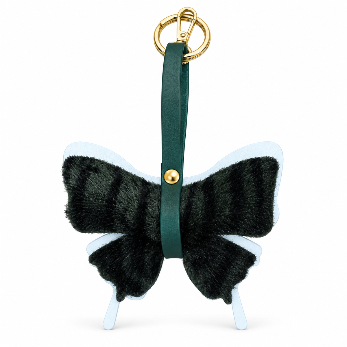 Farfalla in Vera Pelle Artigianale Personalizzabile Portachiavi Charm da Borsa o Elastico per Capelli Idea Regalo e Bomboniera