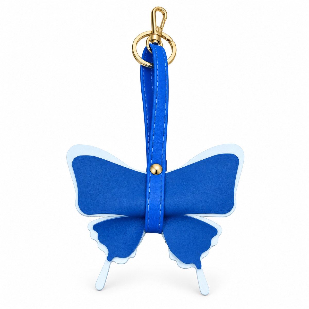 Farfalla in Vera Pelle Artigianale Personalizzabile Portachiavi Charm da Borsa o Elastico per Capelli Idea Regalo e Bomboniera