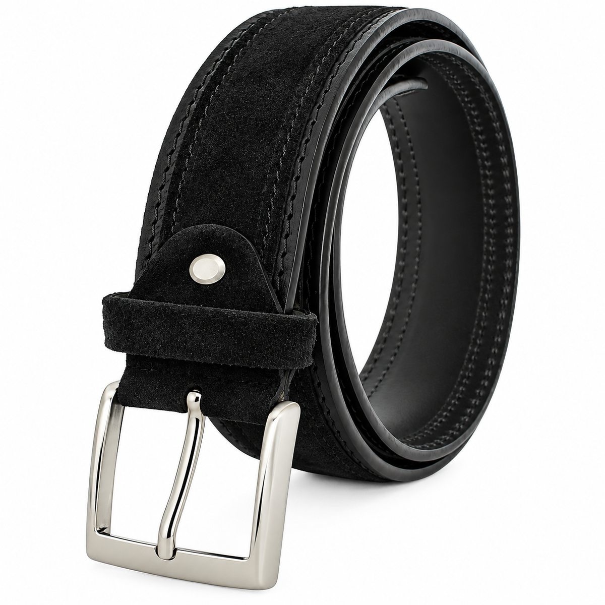 Cintura Uomo Donna Vera Pelle Scamosciata 4 cm Club Polo Made in Italy