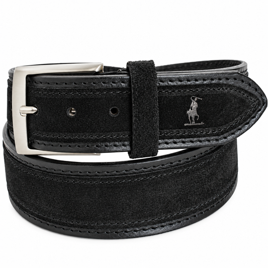 Cintura Uomo Donna Vera Pelle Scamosciata 4 cm Club Polo Made in Italy
