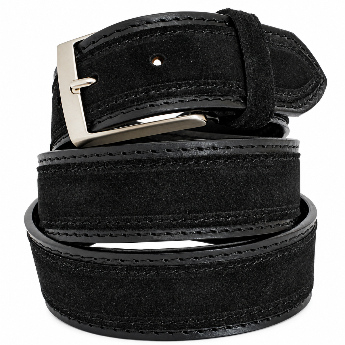 Cintura Uomo Donna Vera Pelle Scamosciata 4 cm Club Polo Made in Italy