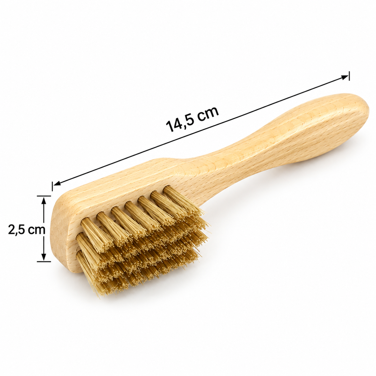 Spazzolino Spandi crema in Legno con Setole Naturali per Scarpe Borse Giacche e Articoli in Pelle