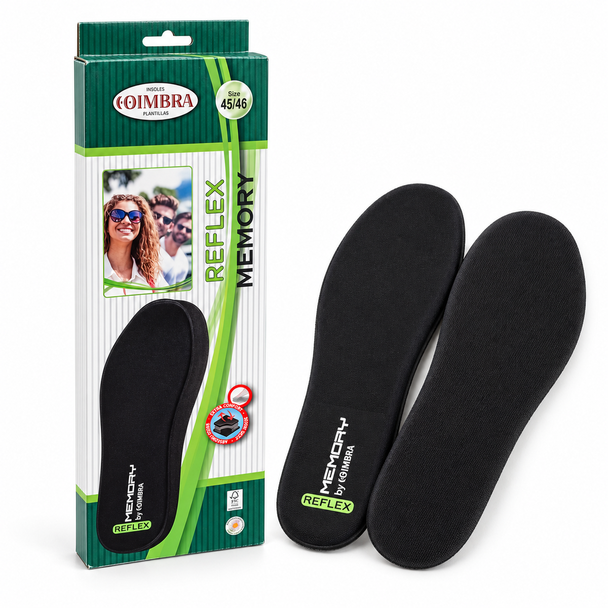 Solette Coimbra Reflex in Memory Foam  Sottopiedi Morbidi Traspiranti per Scarpe