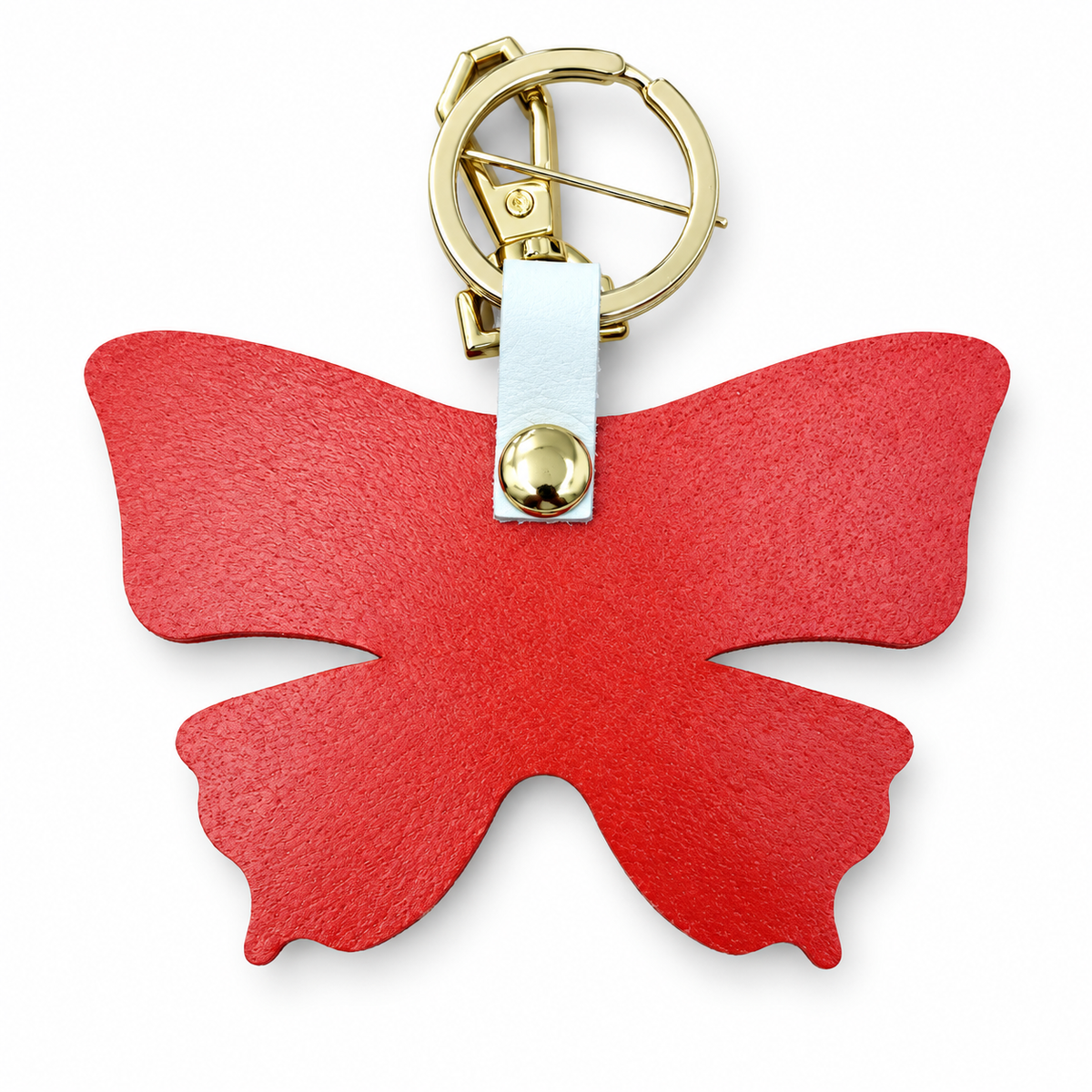 Farfalla in Vera Pelle Artigianale Personalizzabile Portachiavi Charm da Borsa o Elastico per Capelli Idea Regalo e Bomboniera