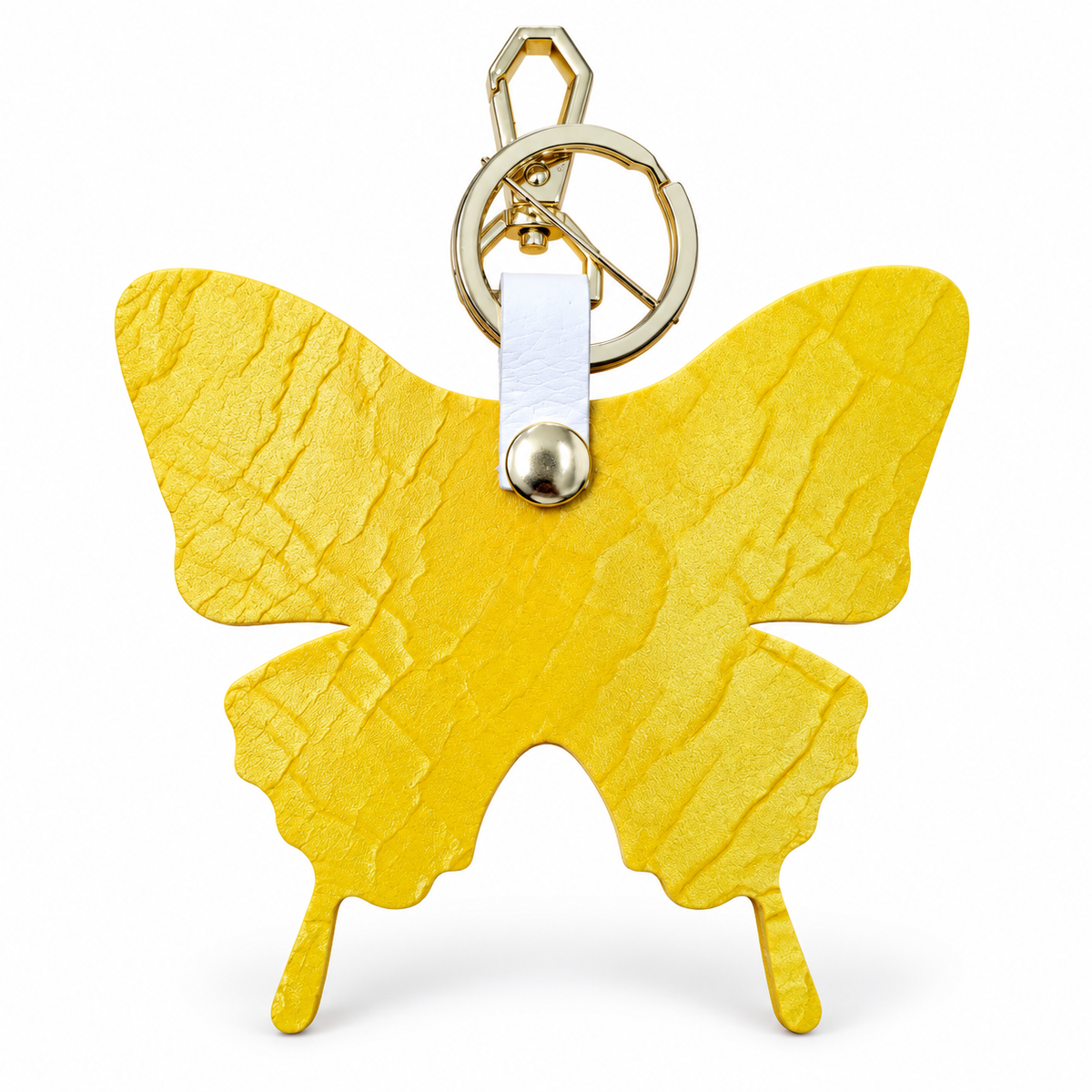Farfalla in Vera Pelle Artigianale Personalizzabile Portachiavi Charm da Borsa o Elastico per Capelli Idea Regalo e Bomboniera