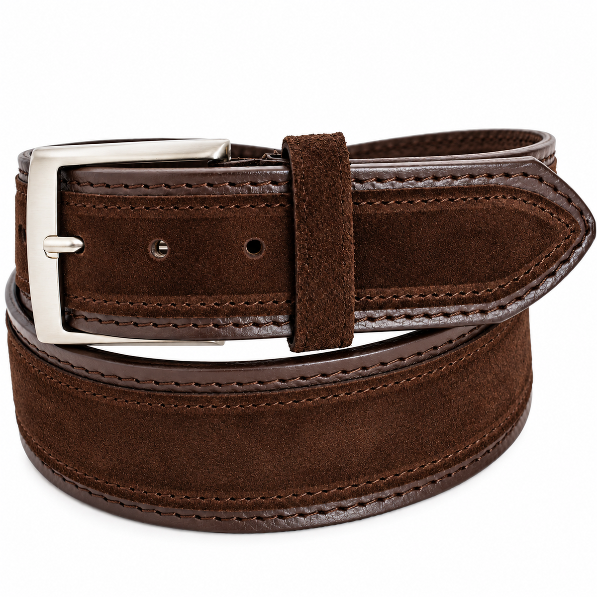 Cintura Uomo Donna Vera Pelle Scamosciata 4 cm Club Polo Made in Italy