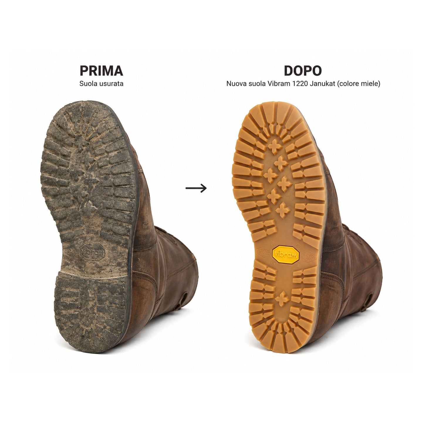 Suola gomma Vibram Jankuat 1220 da mm.8 pianella carrarmato scarpe militari