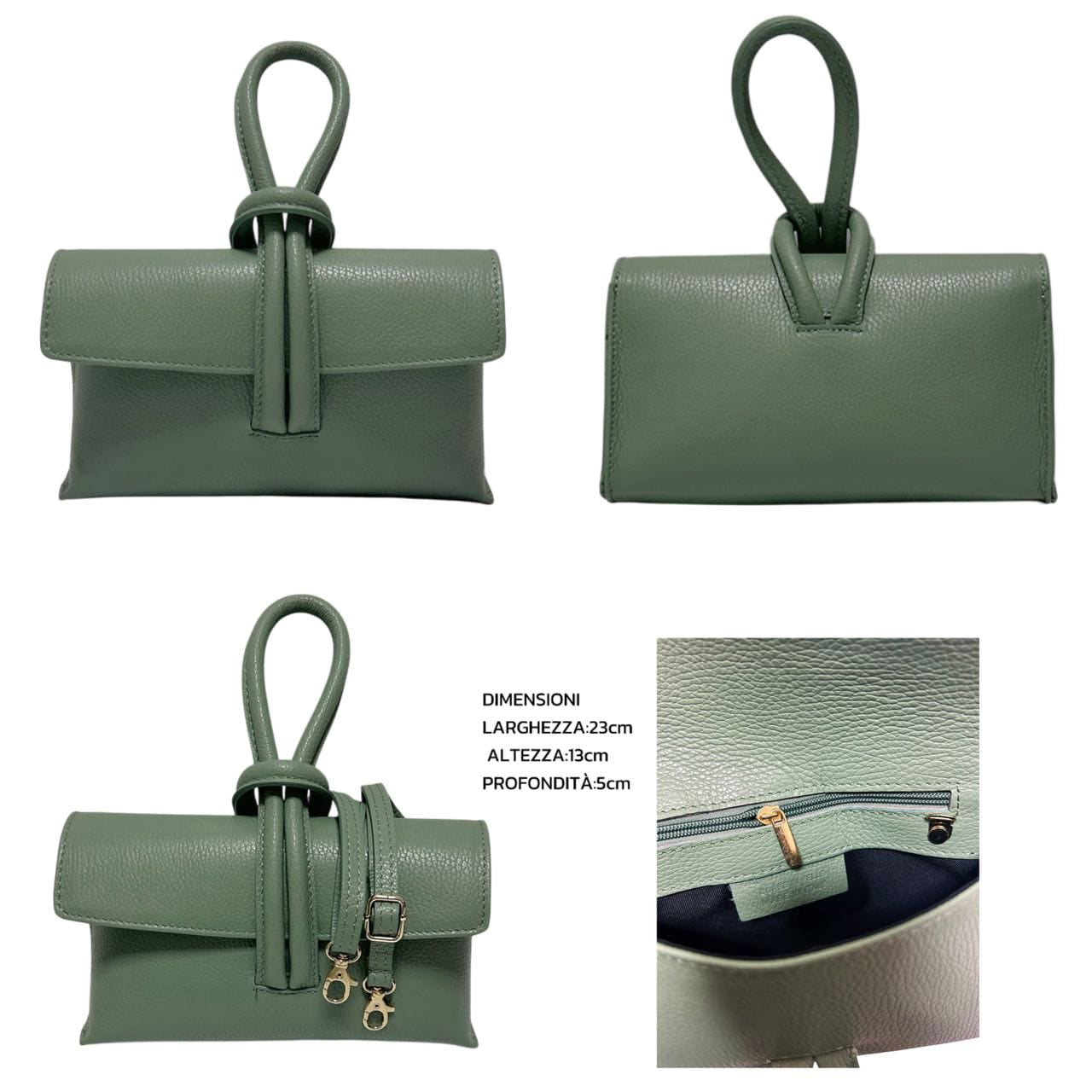 Borsa Donna Nodo in Vera Pelle Multifunzione, Elegante e Versatile con tracolla regolabile