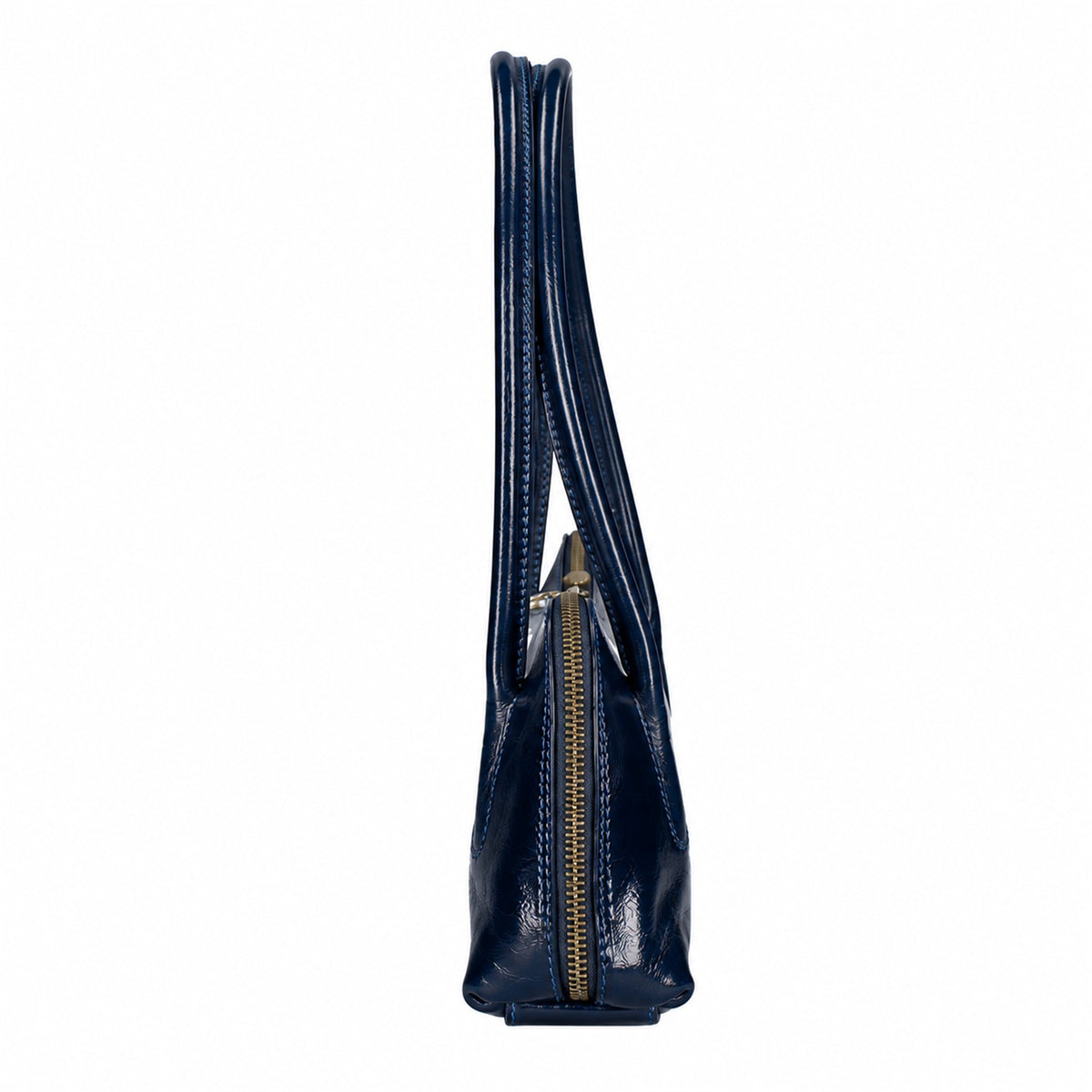 Borsa a Spalla Donna in Vera Pelle di Vacchetta con Zip Made in Italy