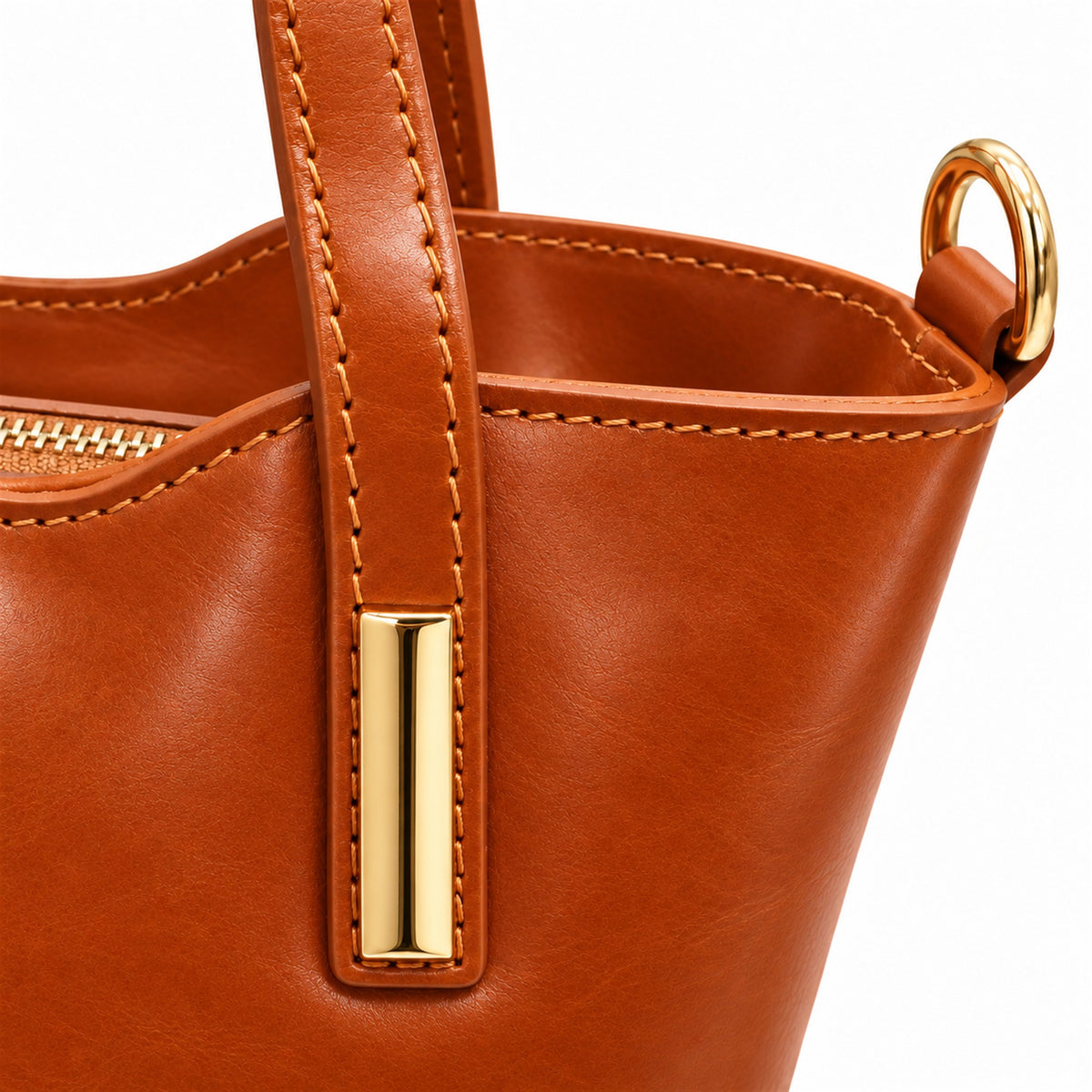 Borsa Donna in Vera Pelle Vacchetta Tracolla  Regolabile e Rimuovibile con cerniera  Made in Italy