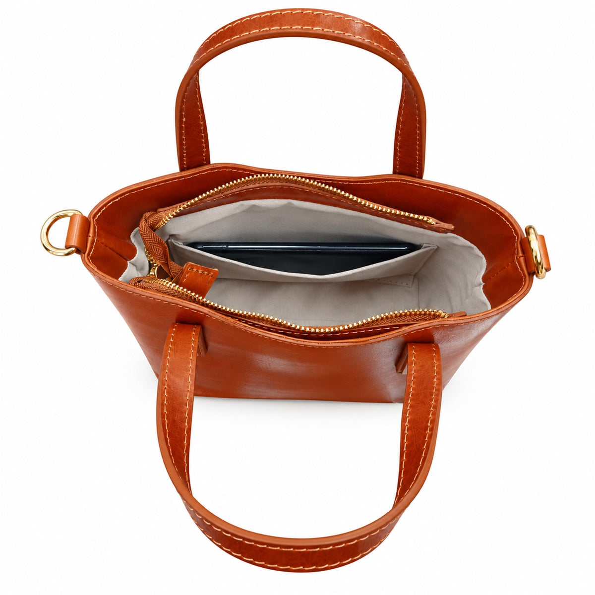 Borsa Donna in Vera Pelle Vacchetta Tracolla  Regolabile e Rimuovibile con cerniera  Made in Italy