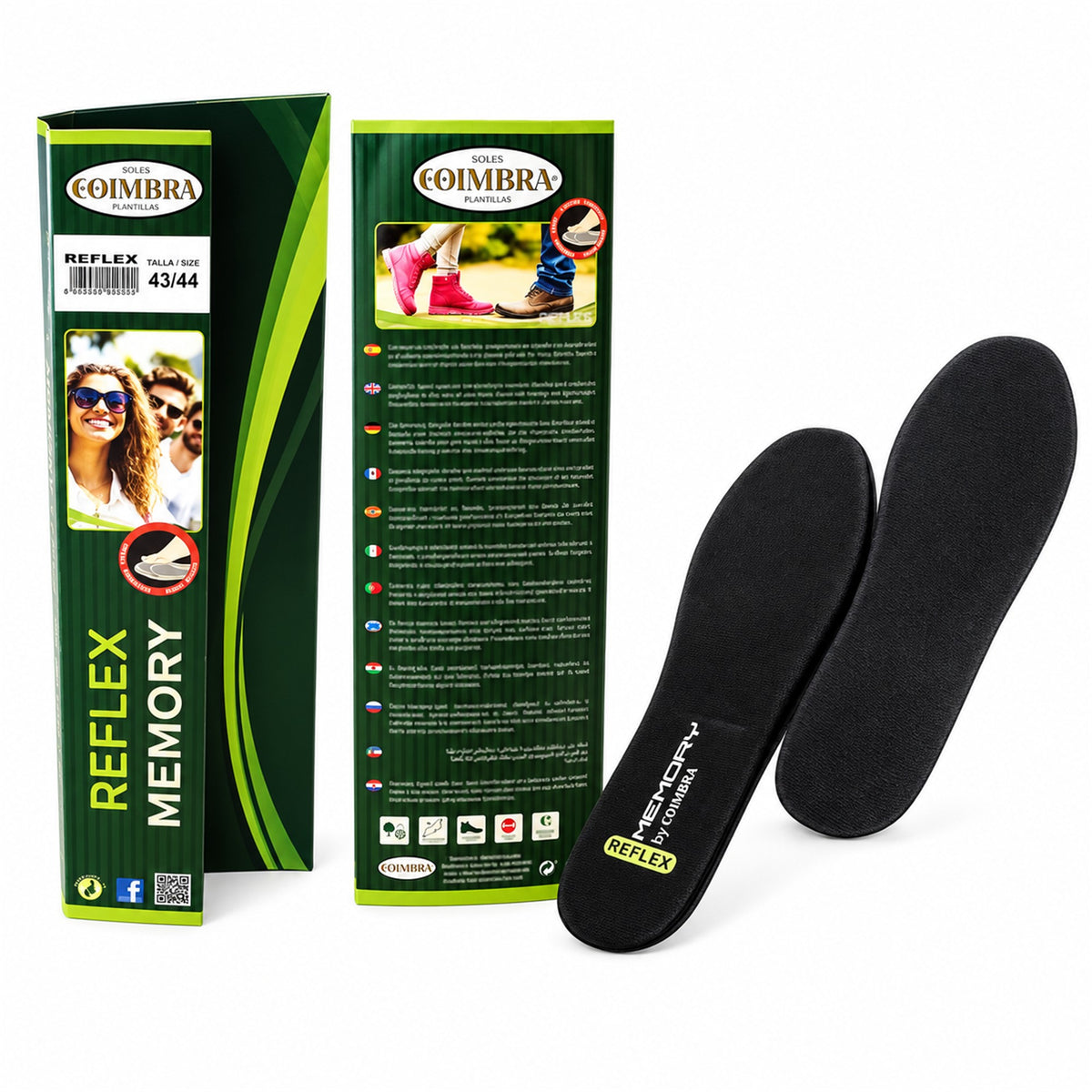Solette Coimbra Reflex in Memory Foam  Sottopiedi Morbidi Traspiranti per Scarpe
