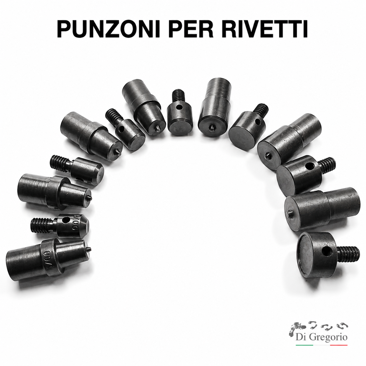 Punzone e Matrice per Rivetti Ribattini Stampi Ricambio per Pressa Manuale, Torchio e Pinza a Pistone Testa + Base Professionali