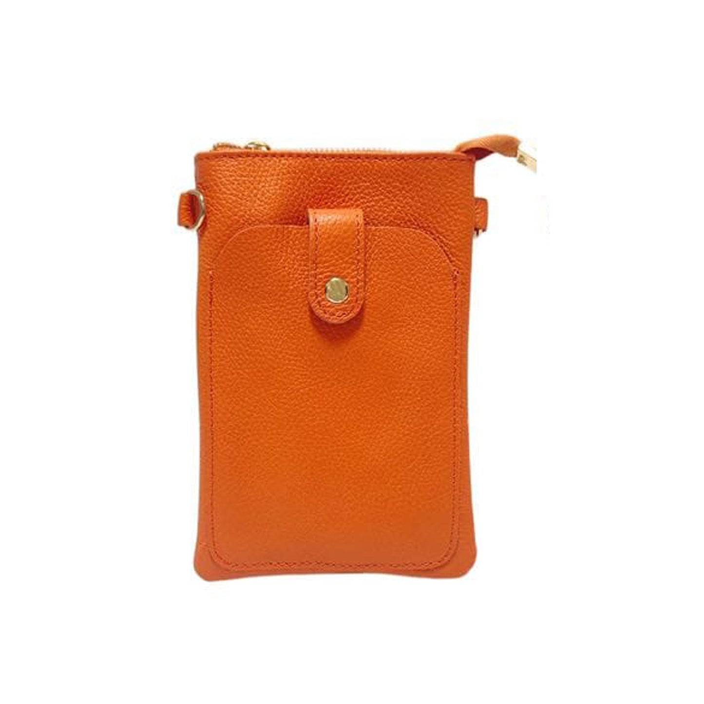 Women's handbag men's shoulder bag cell phone holder in real leather adjustable strap Made in Italy