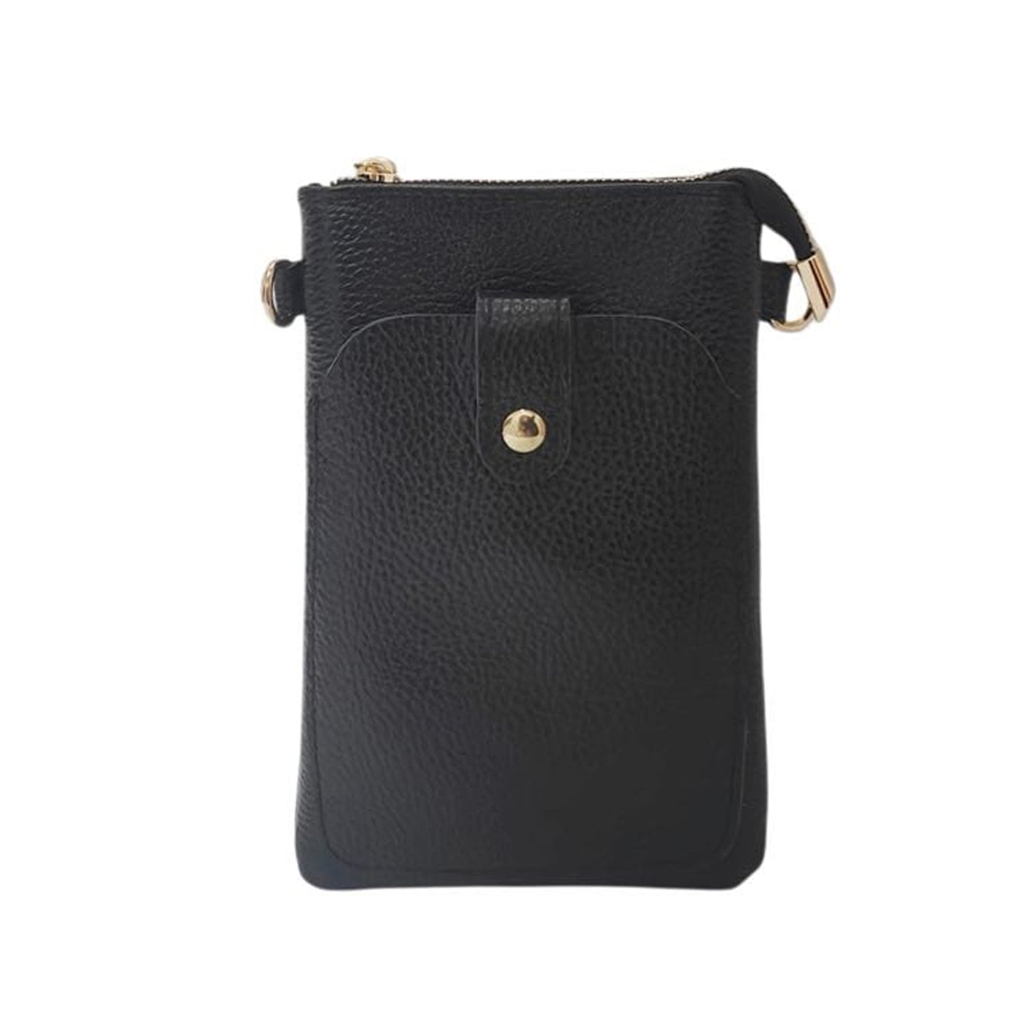 Women's handbag men's shoulder bag cell phone holder in real leather adjustable strap Made in Italy