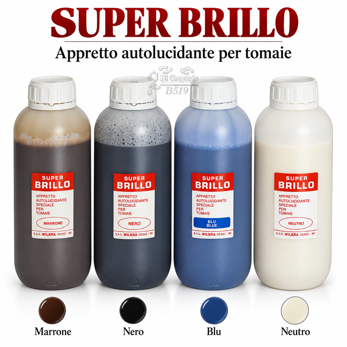 Super Brillo Wilbra 1 L Appretto Autolucidante Ravviva Colore Scarpe Borse e Pelle
